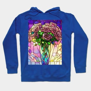 Stained Glass Roses In A Vase Hoodie